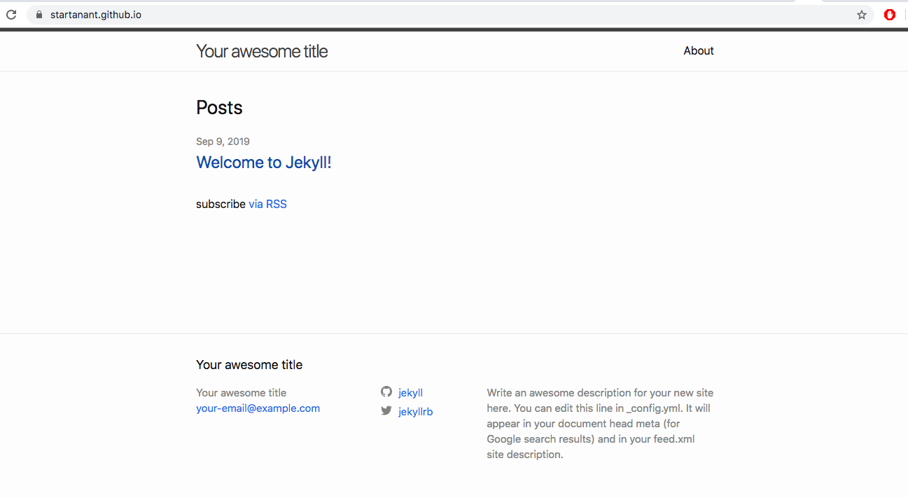 Jekyll welcome page